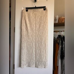 Elegant Cream Maxi Skirt